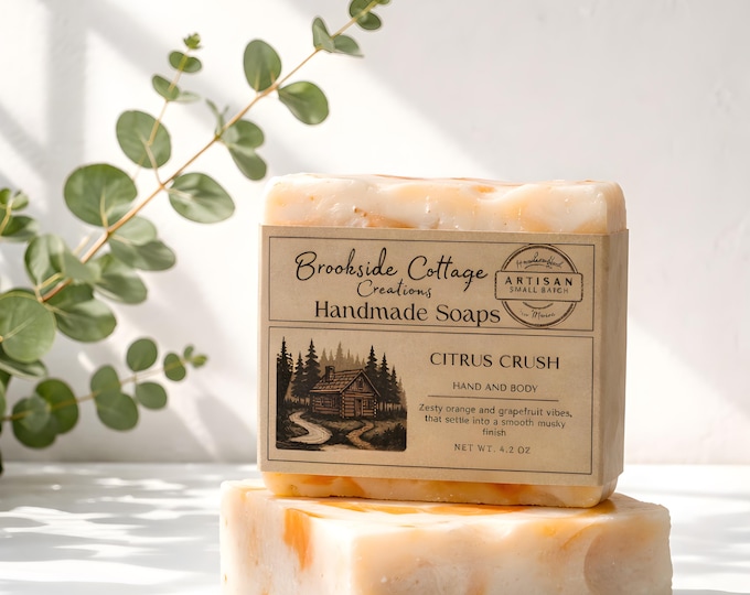Handmade Citrus Soap Bar – Citrus Crush | Orange & Lemon Artisan Soap Made in Maine