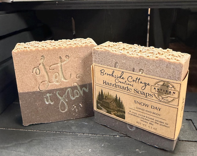 Handmade Holiday cold process Soap Bar – Snow Day | Artisan Maine made