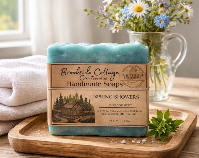 Handmade Spring Showers Floral Soap Bar | Artisan Maine Soap