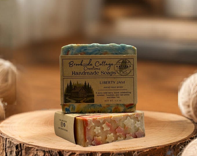 Handmade Berry cold process Soap Bar – Liberty Jam | Artisan Maine made