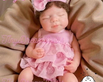13 Inch Silicone Reborn Doll Pascale - Full Body Soft Solid Silicone Baby Girl - Open Mouth Newborn - Hand-Painted Lifelike Reborn Silicone