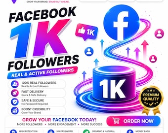 1000 organicznych obserwujących na Facebooku | Prawdziwi obserwujący | Szybko promuj swoją stronę | | Brak automatycznych obserwujących
