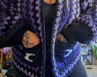 Cardigan Midnight Crescent Moon