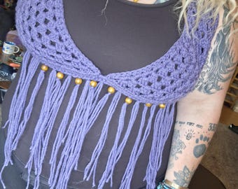 Lavendel Grote maat festivaltop met franje