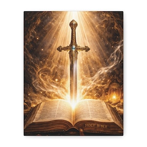 Sword of the Spirit Canvas Wall Art: Bible Inspired Christian Faith Artwork