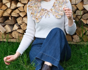 Colletto a uncinetto tintura naturale