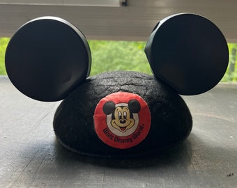 Vintage Mickey Mouse Ears, Walt Disney World Souvenir Hat, Child's Mouseketeer Hat, No Name