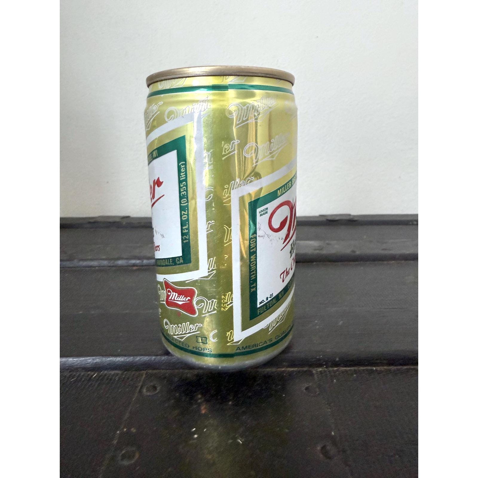 ビンテージ ミラー ハイライフ ビール缶型コインバンク アルミ製貯金箱