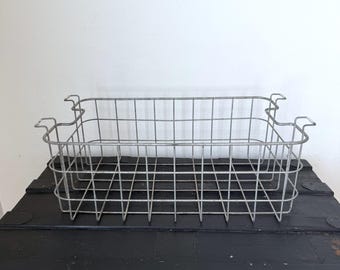 Large Metal Wire Basket with Handles | Rustic Storage Basket | Farmhouse Home Decor