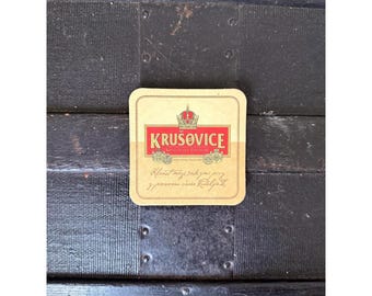 Posavasos vintage de cerveza Krusovice – Artículos de colección de la cervecería checa