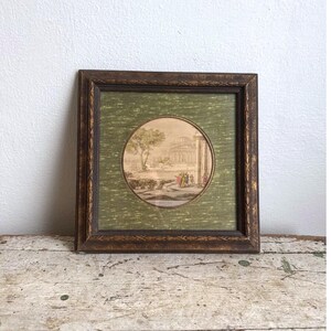Vintage John Boydell Engraving Framed Roman Classical Scene Green Mat 9.5in