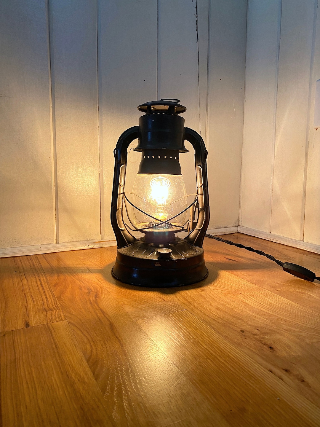 Patina Vintage Electric Lantern Light Edison Light Bulb Etsy