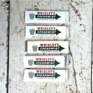 Lot of 5 Vintage Wrigley's Spearmint Doublemint Extra Chewing Gum