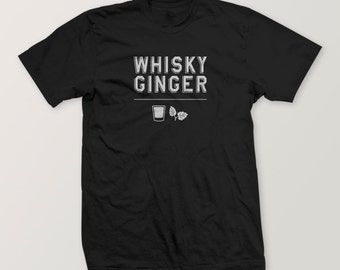 Whisky Ginger Shirt XS - Unisex Tee - Vintage Soft Shirt Black Whiskey T-Shirt