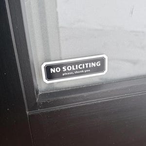 No Soliciting Sticker | Polite Entry Sign | Vinyl No Soliciting Sign Decal Weatherproof Door Decal