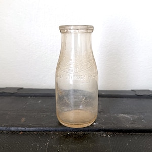 Vintage Dairy Milk Bottle | Lockshore Farms Kalamazoo Michigan Glass Bottle | Antique Farmhouse Kitchen Decor