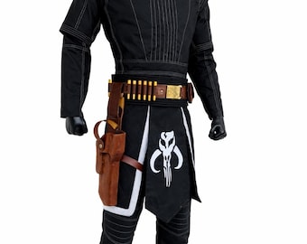 Tuta da volo mandaloriana con cintura e fondina / Costume ispirato a Boba Fett / Armatura cosplay di Star Wars / Costume da mitosauro della Guardia della Morte