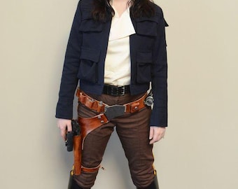 DISFRAZ DE HAN SOLO - Una Nueva Esperanza - Calidad Réplica - Chaqueta, Camisa + Pantalones - Perfecto para tu disfraz de Star Wars / Cosplay