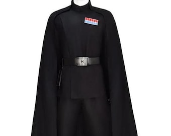 Galaktischer Offizier Cosplay Kostüm | Handgemachte schwarze Uniformuniform mit Cape