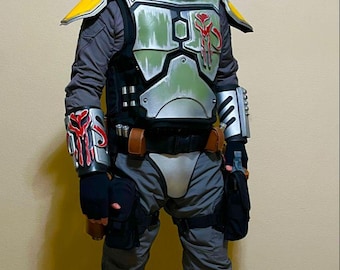 Mandalorian Boba Fett Cosplay Costume - Grey Flight Suit and Vest