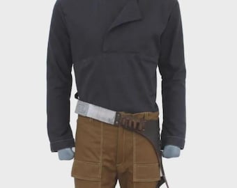 Costume ispirato a Han Solo: camicia, pantaloni e cintura in pelle / Set costume cosplay classico da contrabbandiere spaziale