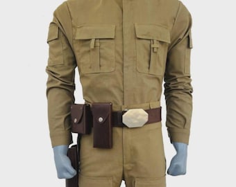 Cosplay-outfit rebellenpiloot \u2013 Star Wars geïnspireerd 2-delig shirt en broek set met holster | Han Solo, Luke Bespin, Cassian Andor-kostuum