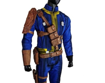Costume da Cosplay Vault Suit fatto a mano / Costume da Fallout con cintura in pelle