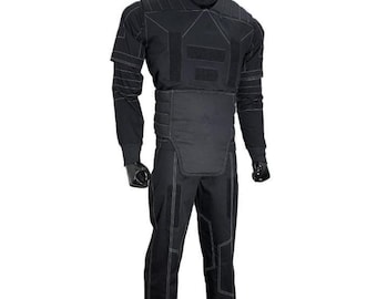 Disfraz de traje de vuelo negro mandaloriano / Cosplay de Din Djarin / Traje de armadura de cazarrecompensas inspirado en Star Wars