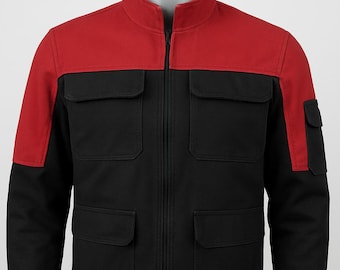 Giacca cosplay ispirata a Cassian Andor / Costume da ribelle nero e rosso