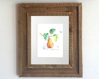 Botanical Print: Watercolor Pear - Pear Painting, Kitchen Decor, Kitchen Artwork, Home Decor, Fruit Painting, Gifts for Gardeners