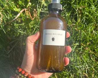 Botella de vidrio de 8 oz para repelente de insectos a base de hierbas