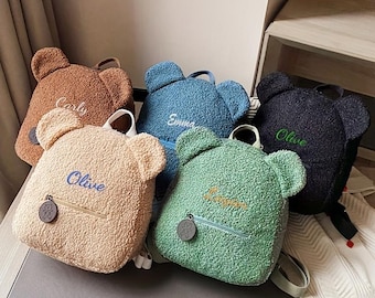Personalized Teddy Bear Backpack for Children | Unisex Personalized Shoulder Bag | Comfortable Embroidered Backpack for Every Occasion