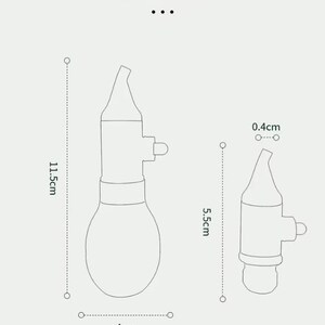 May include: Product information graphic showing two medical devices. The larger device is 11.5cm tall and 4cm wide. The smaller device is 5.5cm tall and 0.4cm wide. The text "PRODUCT INFORMATION" is at the top.
