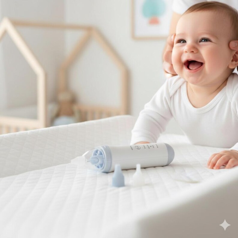 Electric Nasal Aspirator for Babies | Rechargeable Snot Aspirator with 3 Suction Modes and 3 Silicone Tips | Nose Relief image 2