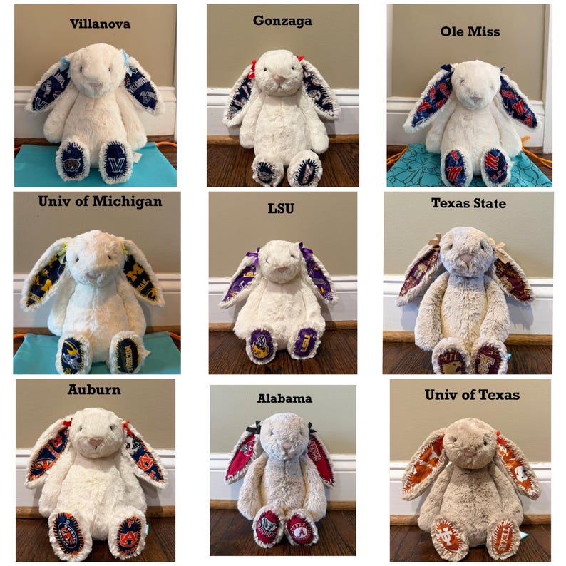 Custom College Jellycat Bunny: Graduation, College Acceptance Gift for ...