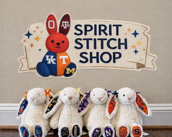 Custom College Jellycat Bunny: Graduation, College Acceptance Gift for students, fans and alumni