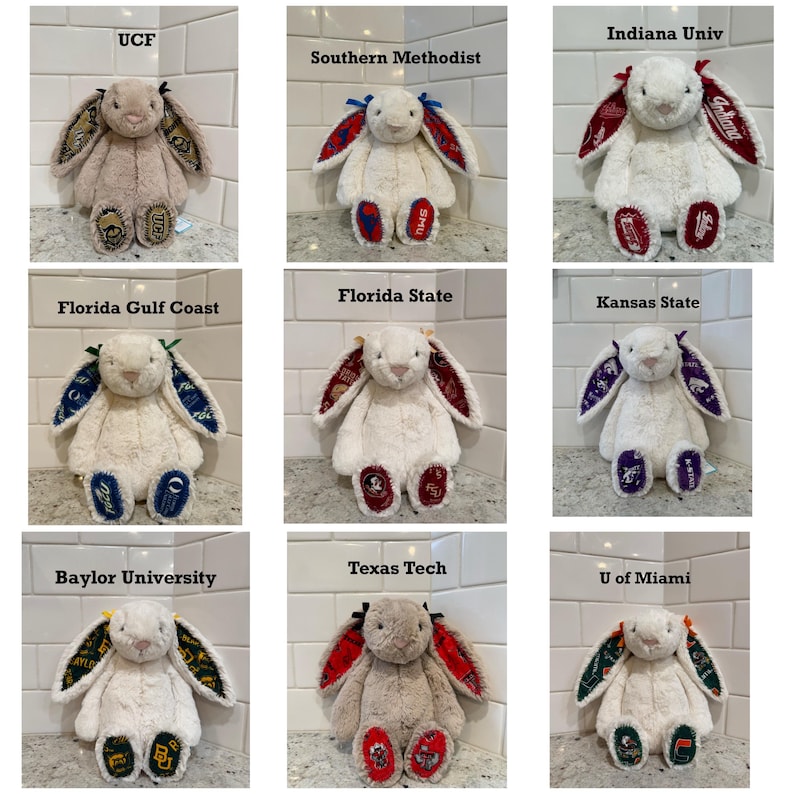 Custom College Jellycat Bunny: Graduation, College Acceptance Gift for ...