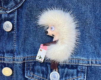 Igel Brosche - Handgemachte Igel Brosche - Igel Anstecknadel - Igel Schmuck - Geschenk für Sie