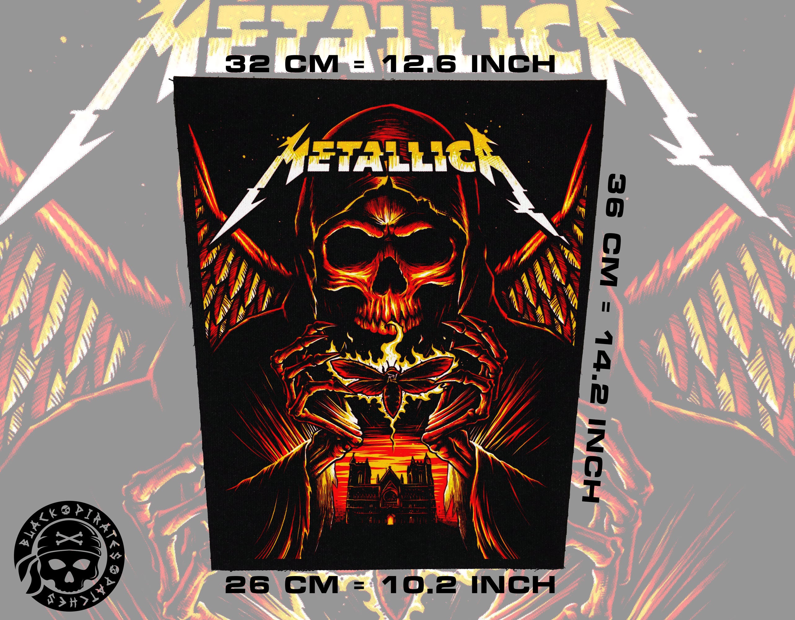 Metallica Fly Big Back Patch 100 Canvasmotorheadguns N Etsy 日本