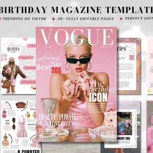 Revista de cumpleaños fácil de personalizar, regalo para su niña.