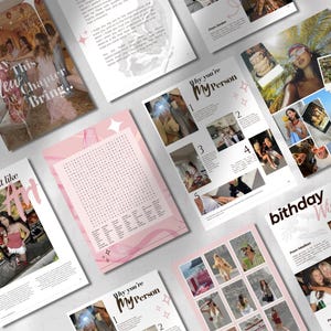 Plantilla de revista de cumpleaños, regalo personalizable, Canva (descarga digital) imagen 3