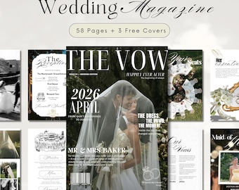 Wedding Magazine Template | Editable Program | Modern Printable Wedding Booklet