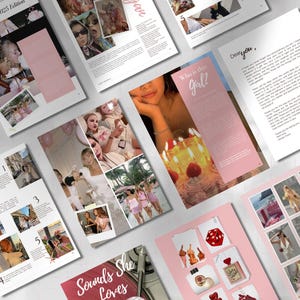 Plantilla de revista de cumpleaños, regalo personalizable, Canva (descarga digital) imagen 4