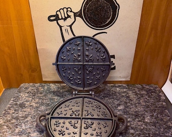 Unmarked no10 flip waffle iron