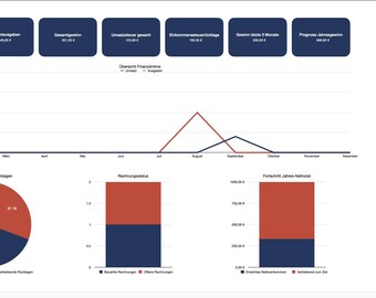 Financieel overzicht voor freelancers/zelfstandigen in Excel (2026) – Dashboard, winstprognose, belastingreserves en inkomsten-/uitgavenplanner