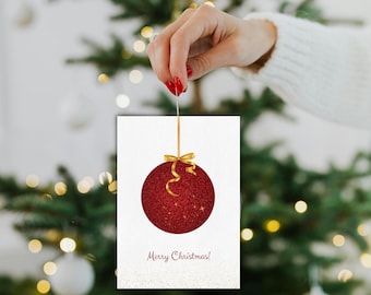 Merry Xmas Card Template Printable Xmas Card, Happy Holidays Cards, Xmas Tree, Family Xmas Cards, Canva Christmas Card, Minimalist Card
