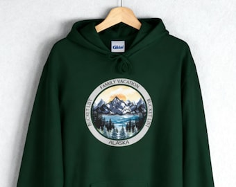 Alaska Family Vacation Hoodie / Bucket List Travel Hoodie / Alaska Wilderness Circle Design Pullover / National Park Inspired Alaska Hoodie
