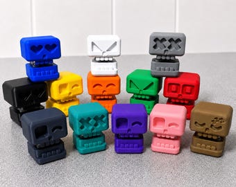 3D Printed Skull Fidget Toy Keyboard Clicky Jaw Sensory Toy