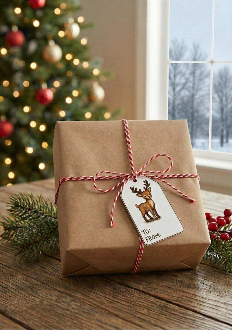 Printable Christmas Gift Tags | Vintage Watercolor Holiday Tags | DIY ...