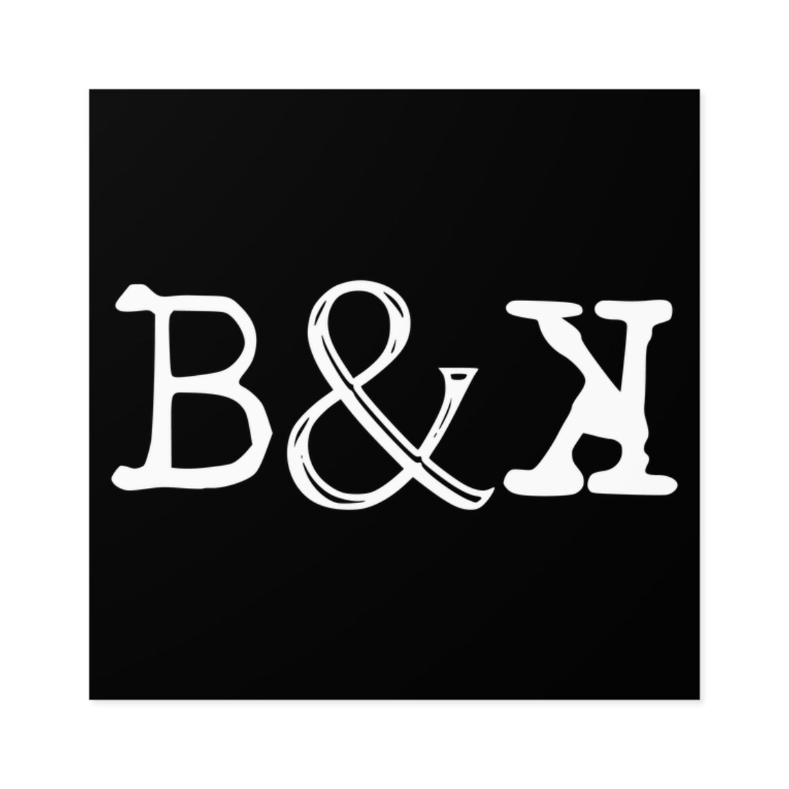 B & K Monogram Sticker | Square Indoor Outdoor - Etsy